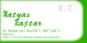 matyas rajtar business card
